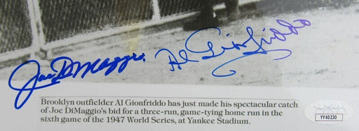 Joe DiMaggio Al Gionfriddo Signed 8x10 Photo JSA LOA YY40230