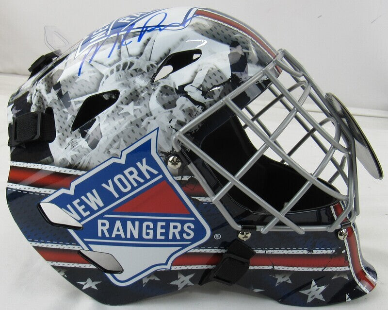 Mike Richter Signed Rangers Replica Helmet JSA Witness