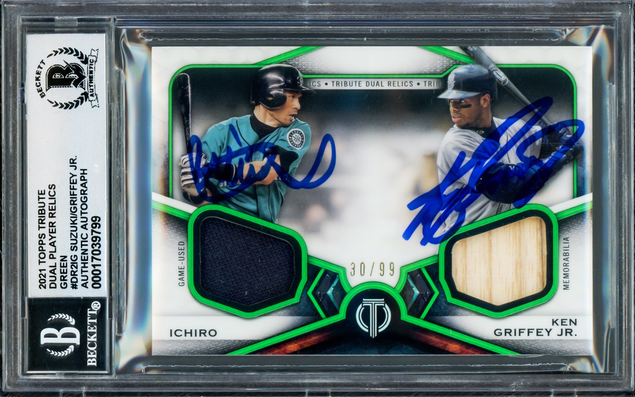 Ken Griffey Jr. & Ichiro Suzuki Autographed 2021 Topps Tribute