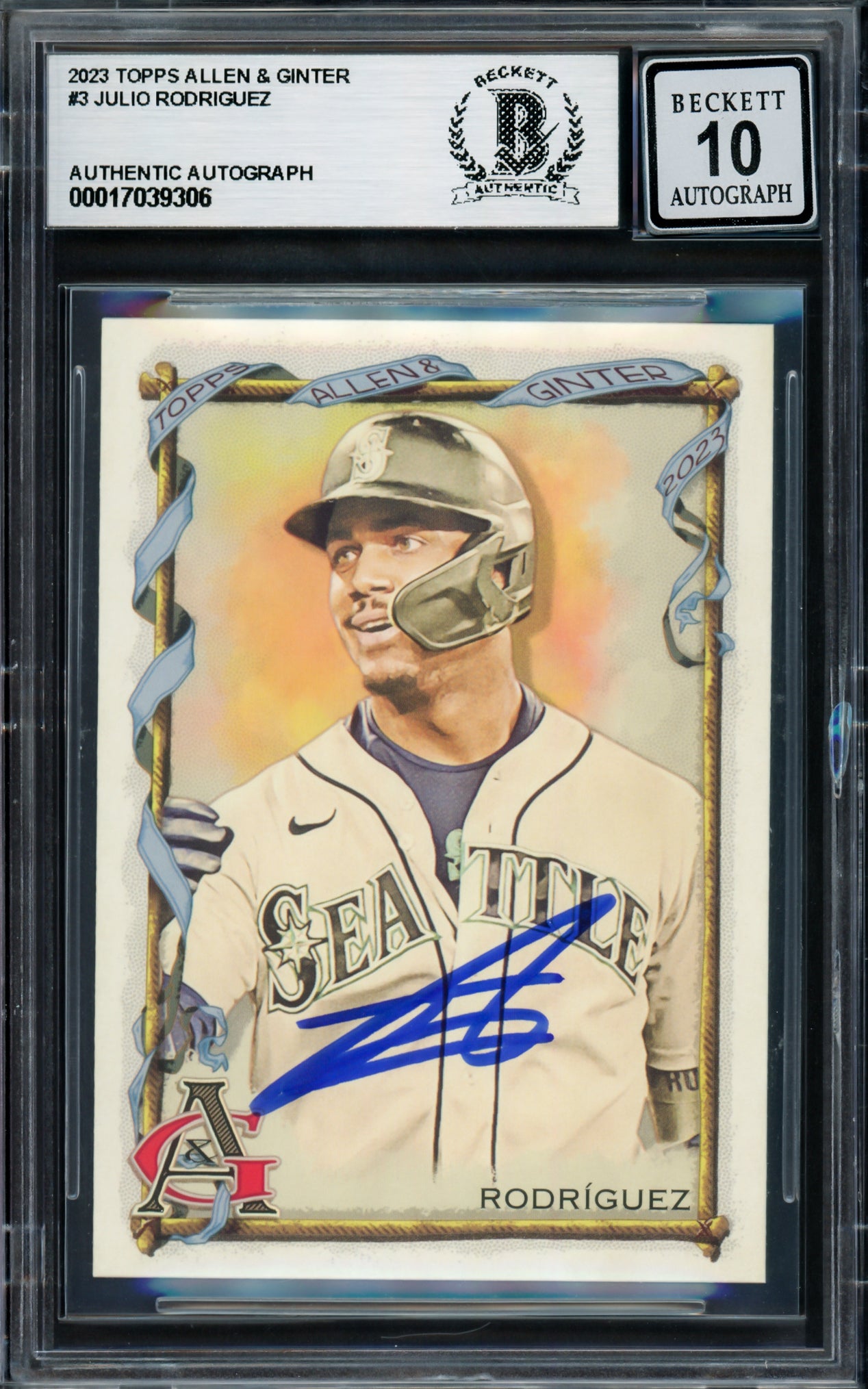 Julio Rodriguez Autographed 2023 Topps Allen & Ginter Card #3