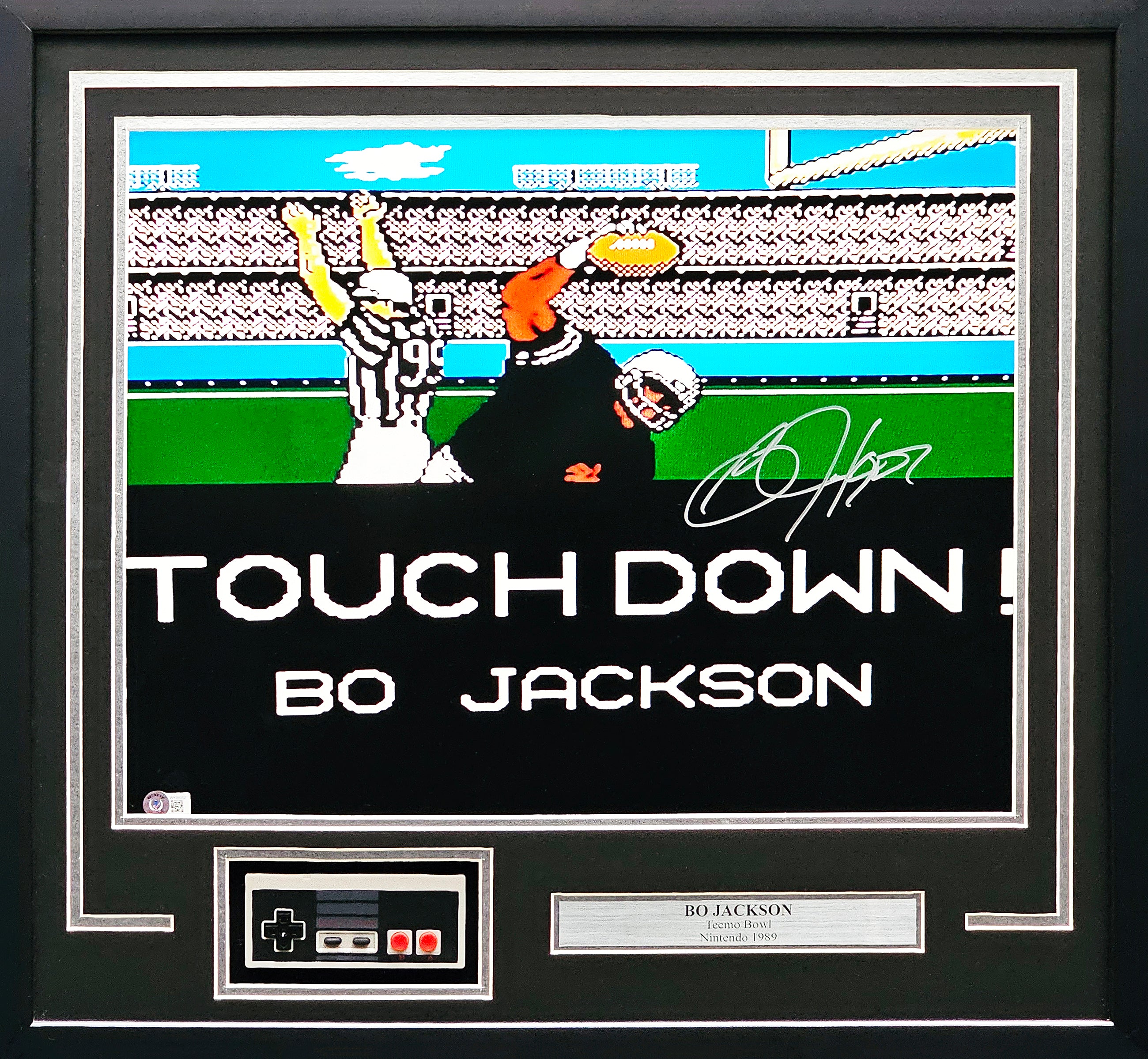 Bo Jackson Autographed Framed 16x20 Nintendo Tecmo Bowl Photo With