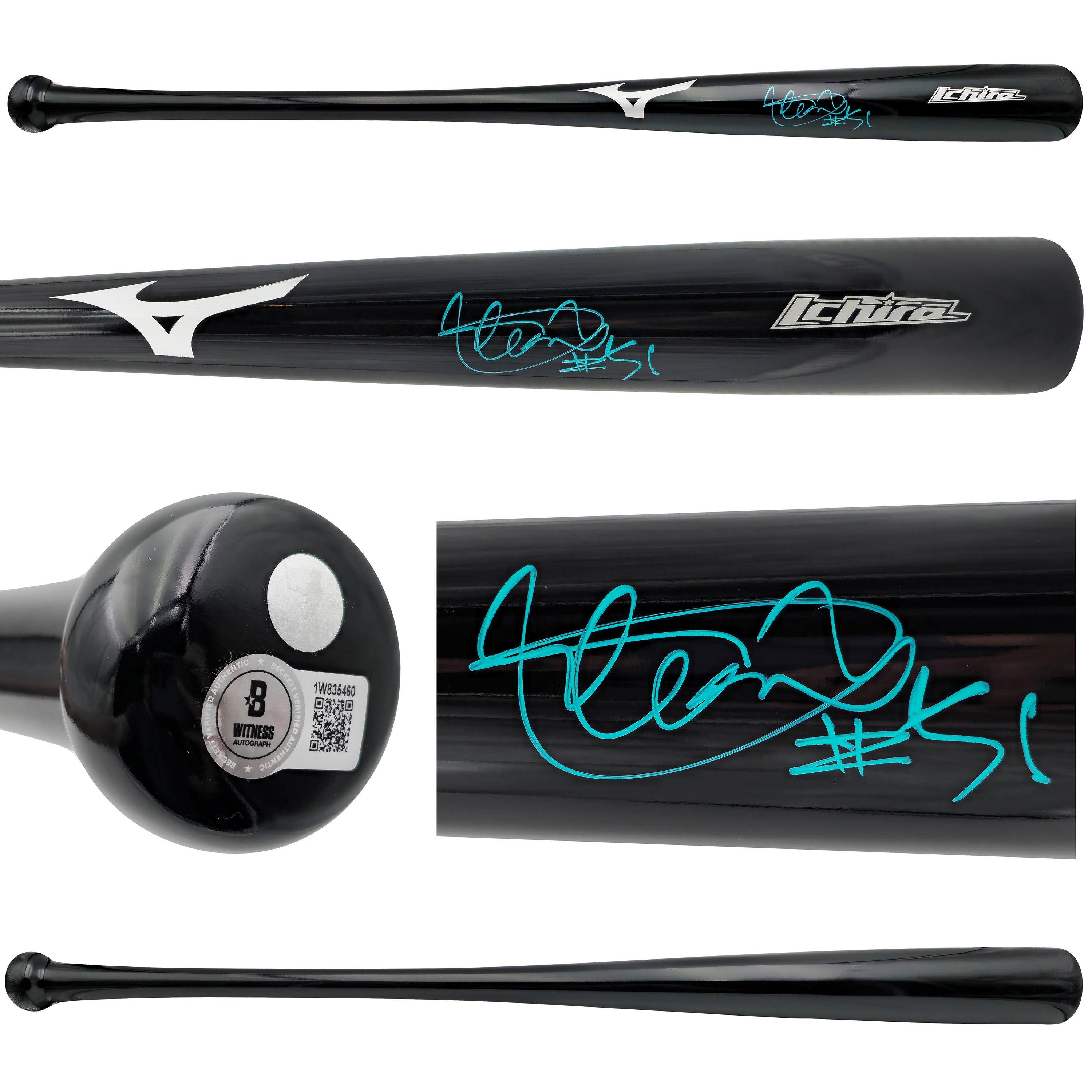 Ichiro Suzuki Autographed Black Mizuno Player Model Baseball Bat