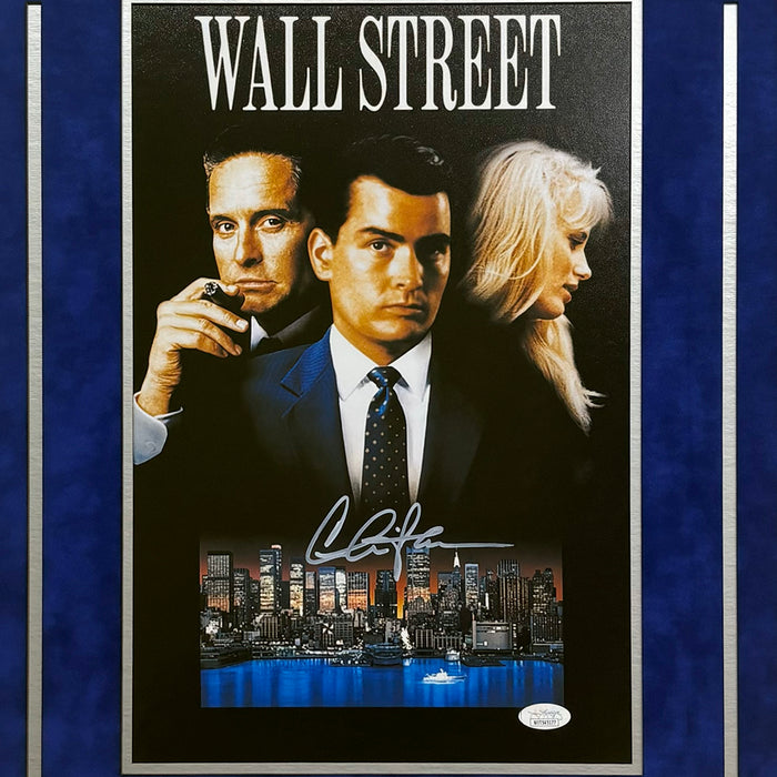 Charlie Sheen Hand Signed & Framed 11x17 Wall Street Movie Poster (JSA)