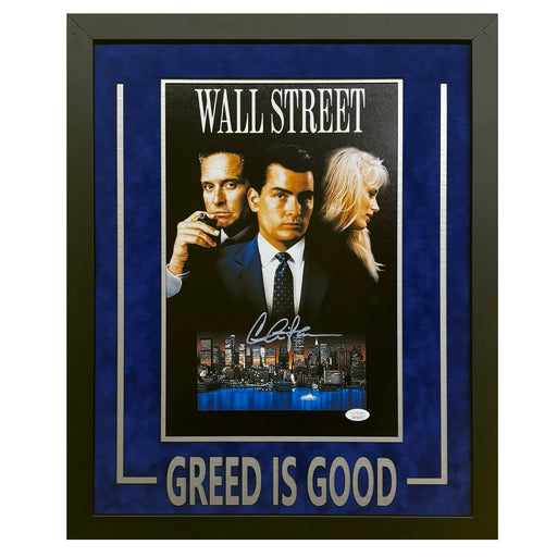 Charlie Sheen Hand Signed & Framed 11x17 Wall Street Movie Poster (JSA)