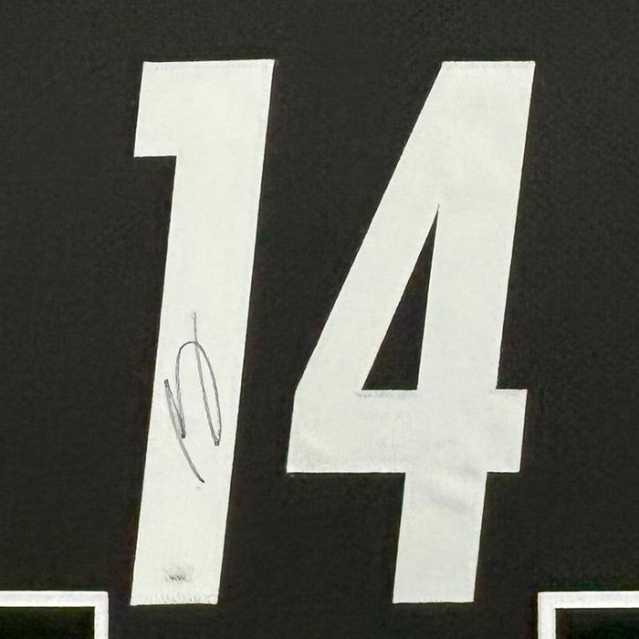 George Pickens Signed Pittsburgh Black Custom Suede Matte Framed Football Jersey (JSA)