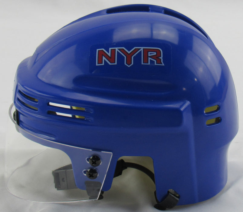Jimmy Vesey Signed Rangers Blue Mini Helmet JSA Certified