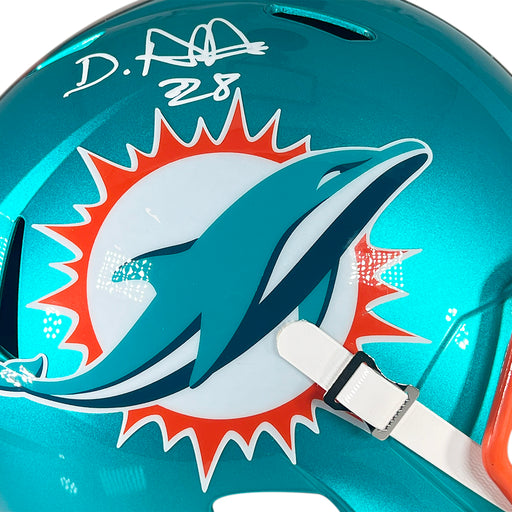 De'Von Achane Signed Miami Dolphins Flash Speed Full-Size Replica Football Helmet (Beckett)