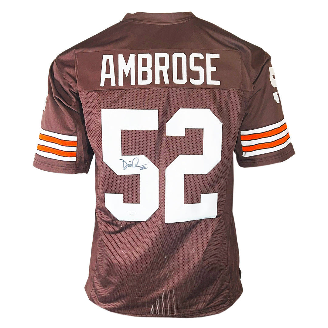 Dick Ambrose Signed Cleveland Brown Football Jersey (JSA) — RSA Dick Ambrose Signed Cleveland Brown Football Jersey (JSA) — RSA