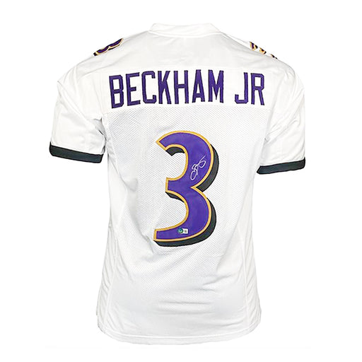 Odell Beckham Jr Signed Baltimore White Football Jersey (Beckett)