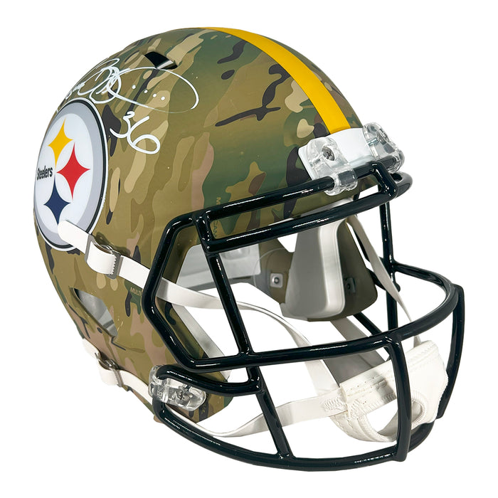 Jerome Bettis Signed Pittsburgh Steelers Camo Speed Full-Size Replica Football Helmet (Beckett)