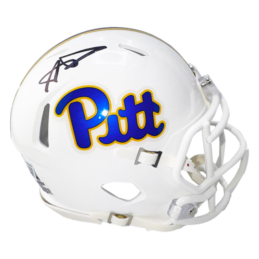 1960s pitt panthers football helmet Aaron Donald Signed Pittsburgh Panthers Speed Mini Football Helmet (Beckett)