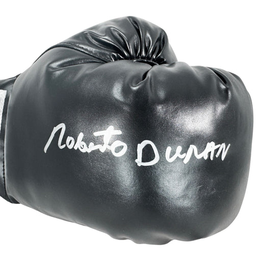 Roberto Duran Signed Black Boxing Glove (JSA)