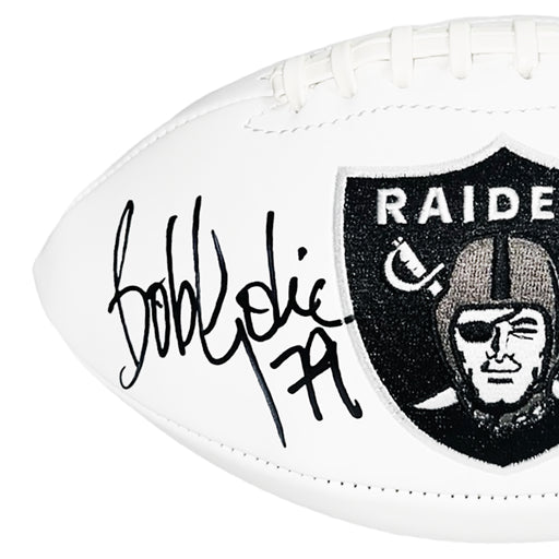 Bob Golic Signed Los Angeles Raiders Official NFL Team Logo Football (JSA)