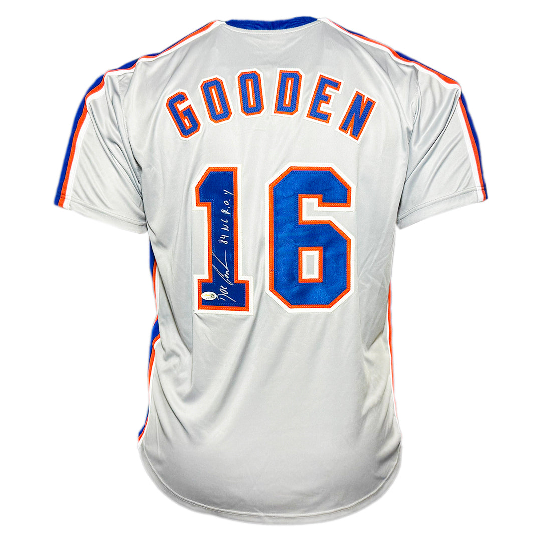 Dwight Gooden Signed 84 NL ROY Inscription New York Grey Baseball