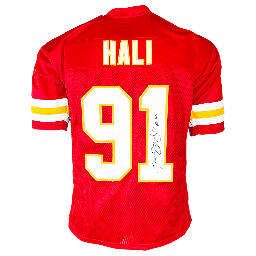 Tamba Hali Signed Kansas City Red Football Jersey (Beckett) — RSA