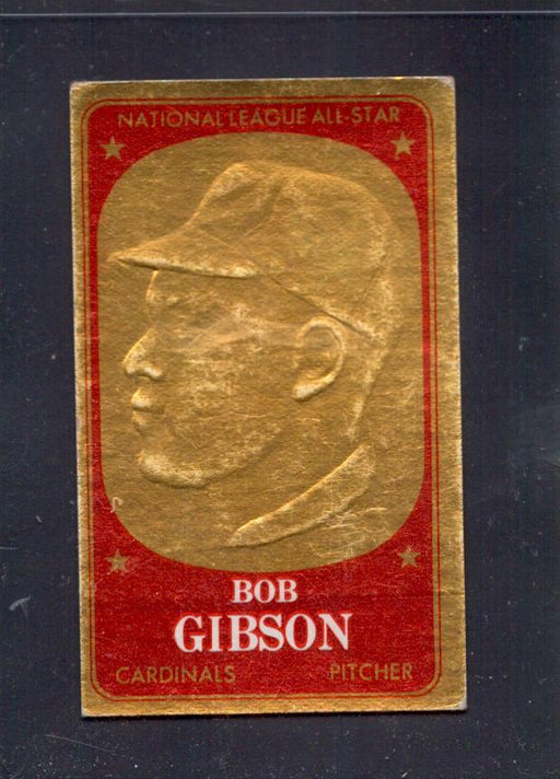 1965 Bob Gibson Topps Embossed #69 Cardinals Baseball Card - RSA