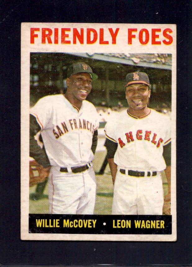 1964 Willie McCovey/Leon Wagner Topps #41 Friendly Foes Baseball Card — RSA