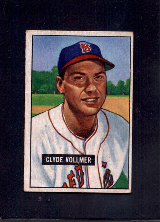 1951 Clyde Vollmer Bowman #91 Red Sox Baseball Card - RSA