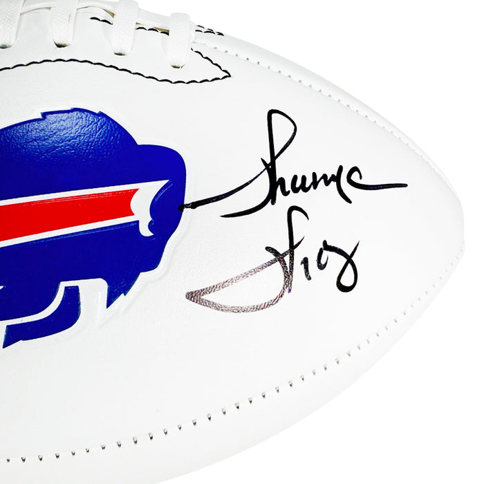 Jim Kelly Thurman and Thomas Signed Buffalo Bills Official NFL Team Logo Football (Beckett)