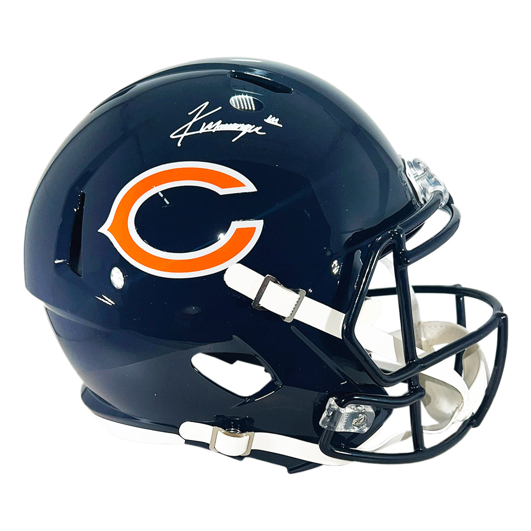 Kyle Monangai Signed Chicago Bears Speed Full-Size Replica Navy Footba — RSA
