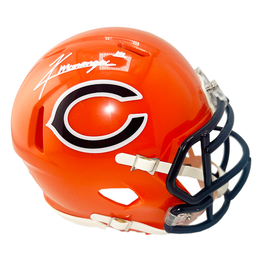 Kyle Monangai Signed Chicago Bears Speed Mini Orange Football Helmet ( — RSA