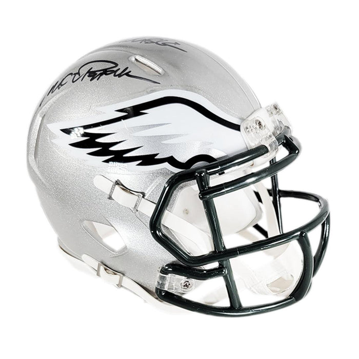 Vince Papale Signed Invincible Inscription Philadelphia Eagles Flash Speed Mini Football Helmet (JSA) - RSA