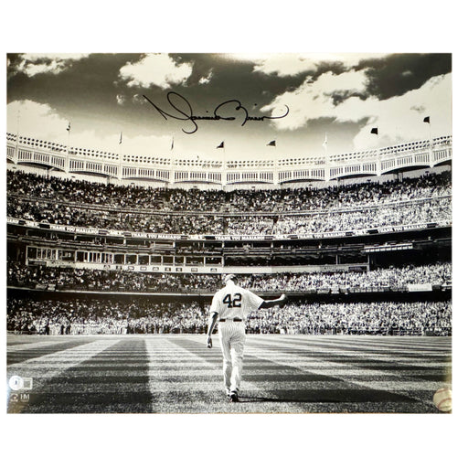 Mariano Rivera Signed New York Yankees Enter Sandman Black and White Baseball 16x20 Photo (Beckett)