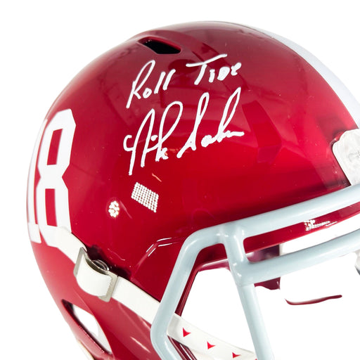 Nick Saban Signed Roll Tide Inscription Alabama Crimson Tide Speed Full-Size Replica Football Helmet (Beckett)