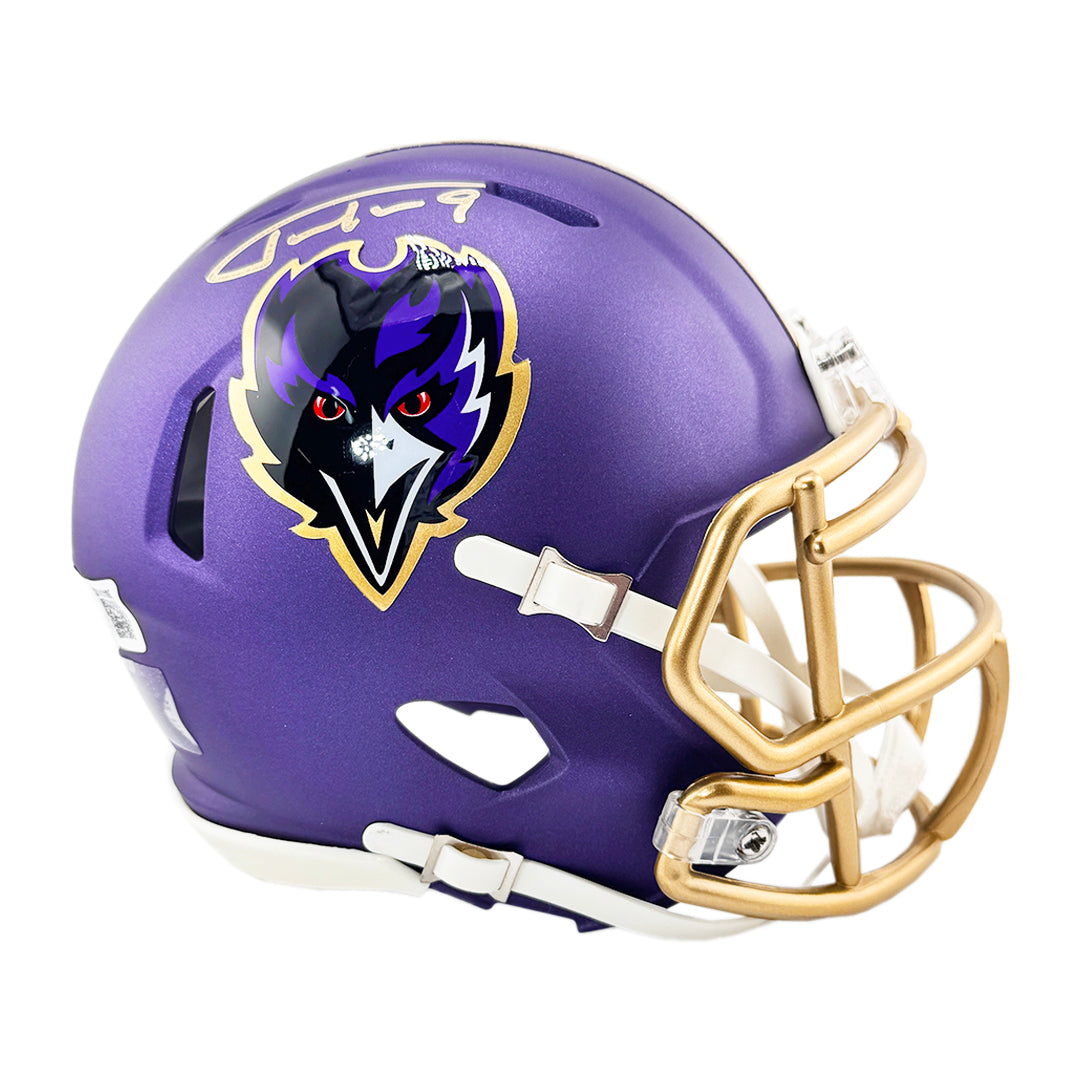 Justin Tucker Signed Baltimore Ravens Alt 2024 Speed Mini Football