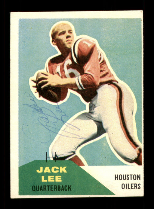 Jack Lee Autographed 1960 Fleer Rookie Card #38 Houston Oilers SKU #198192 - RSA