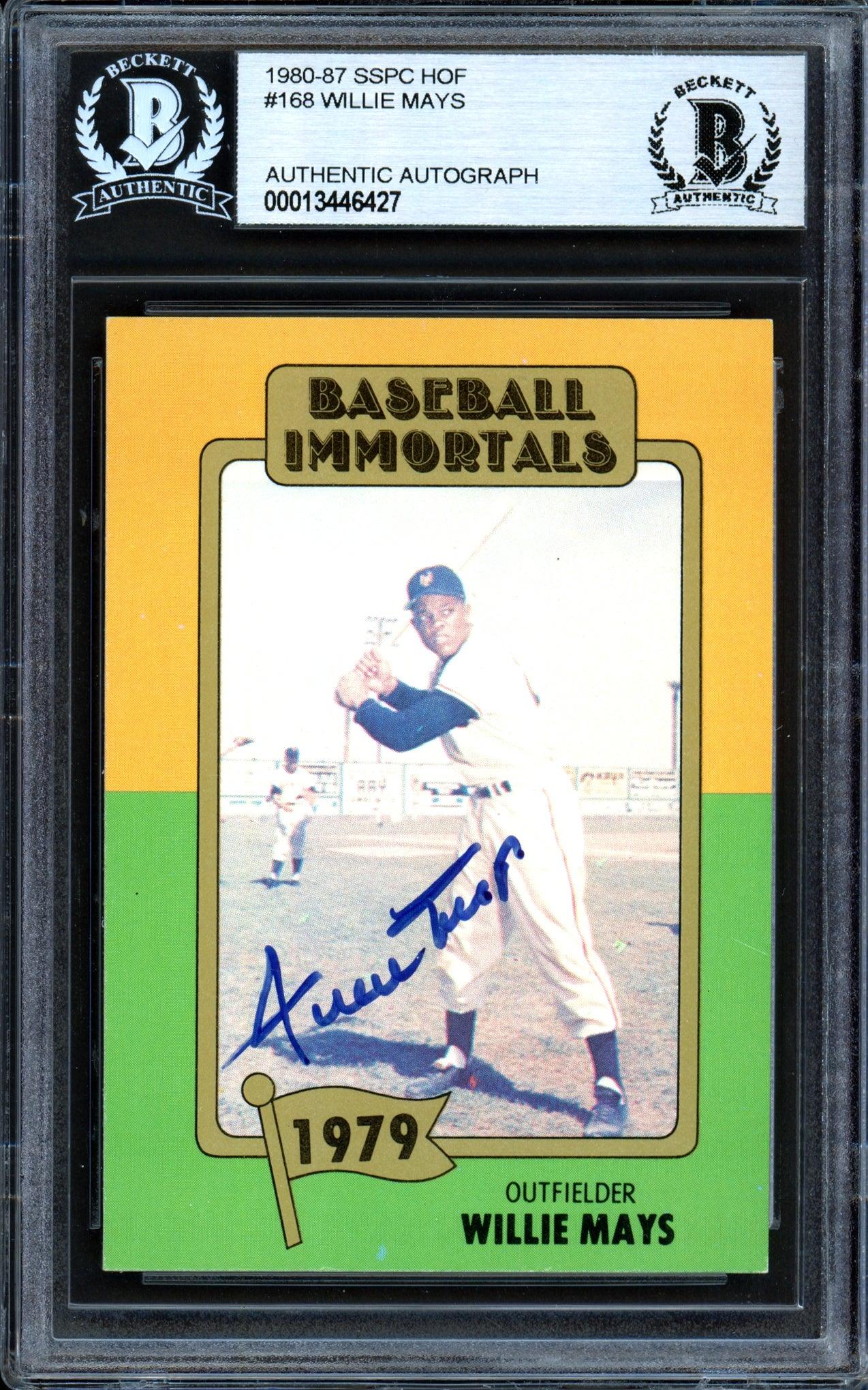 Willie Mays Autographed 1980 Baseball Immortals Card #168 San
