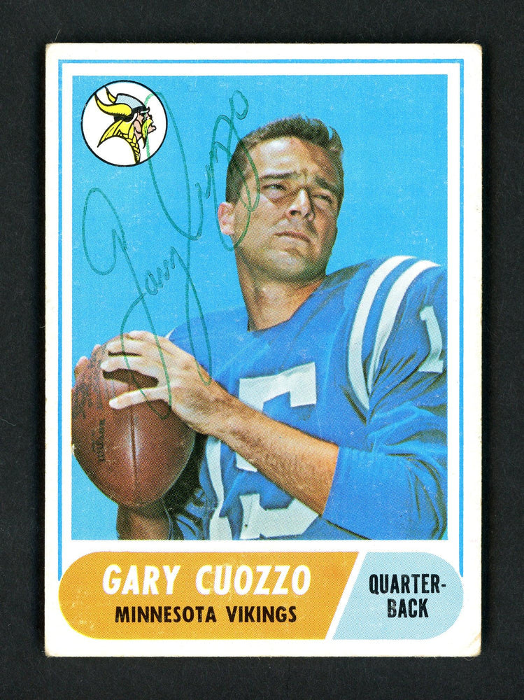 Gary Cuozzo Autographed 1968 Topps Card #185 Minnesota Vikings SKU #156981 - RSA