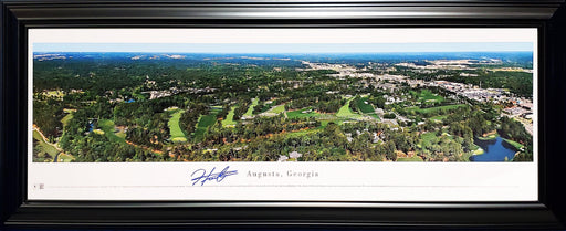 Hideki Matsuyama Autographed Framed 12x36 Panoramic Photo Augusta 2021 Masters Beckett BAS Stock #201283 - RSA