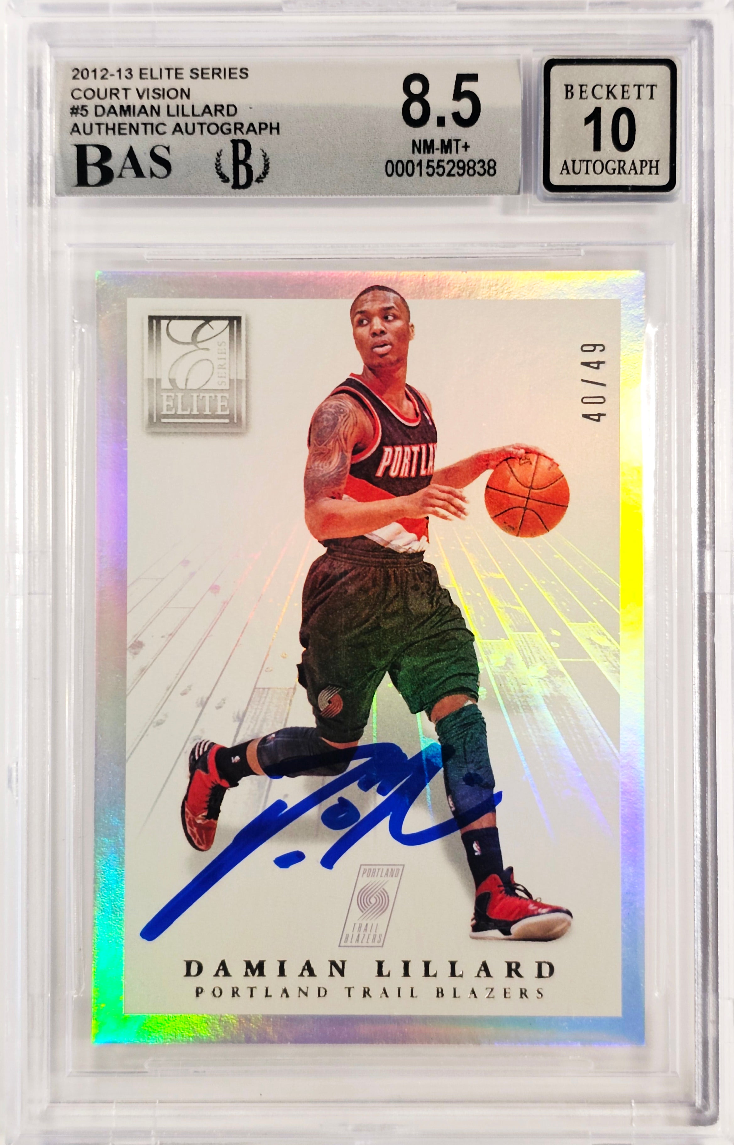 Damian Lillard Autographed 2012-13 Panini Elite Court Vision
