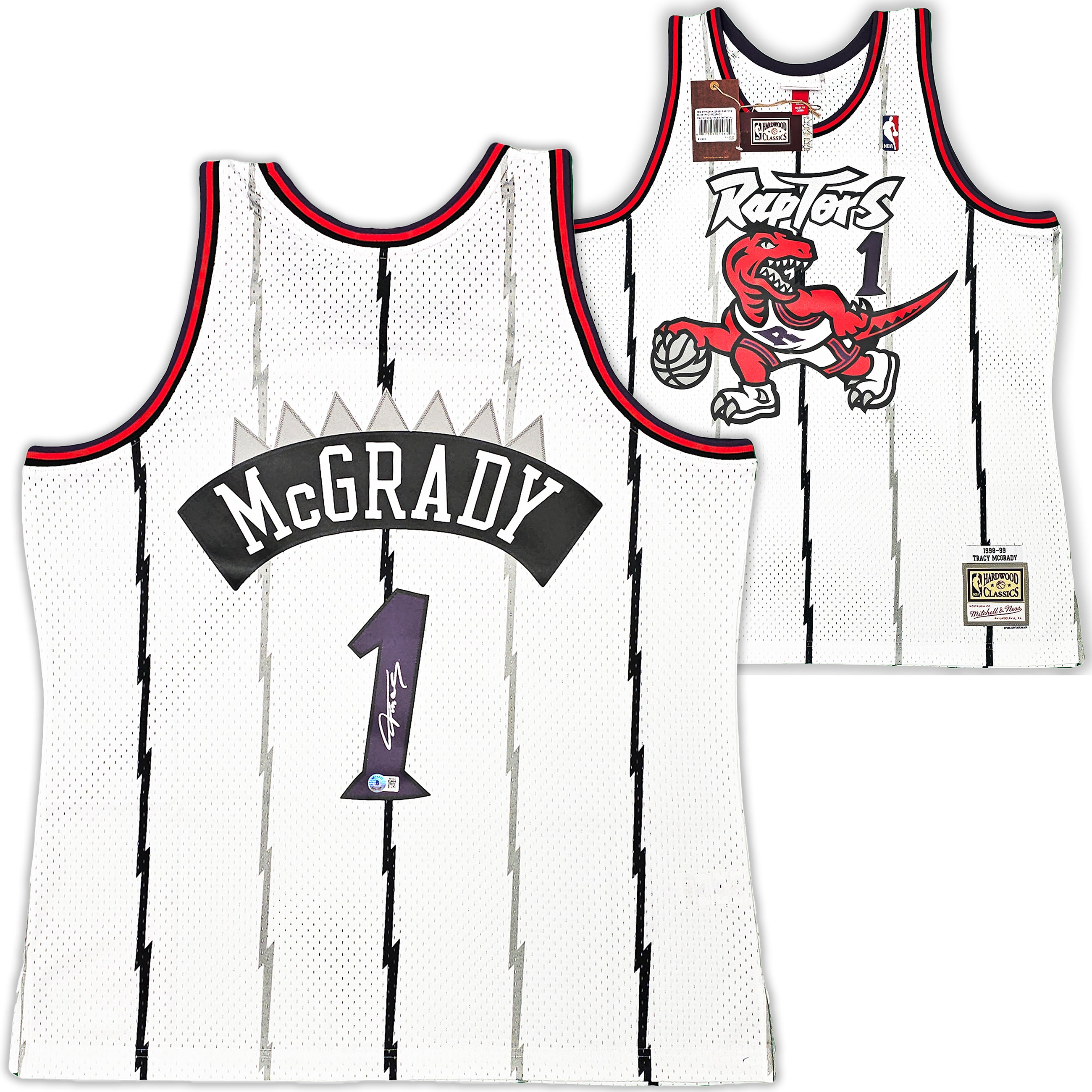 Toronto Raptors Tracy McGrady Autographed White Authentic Mitchell