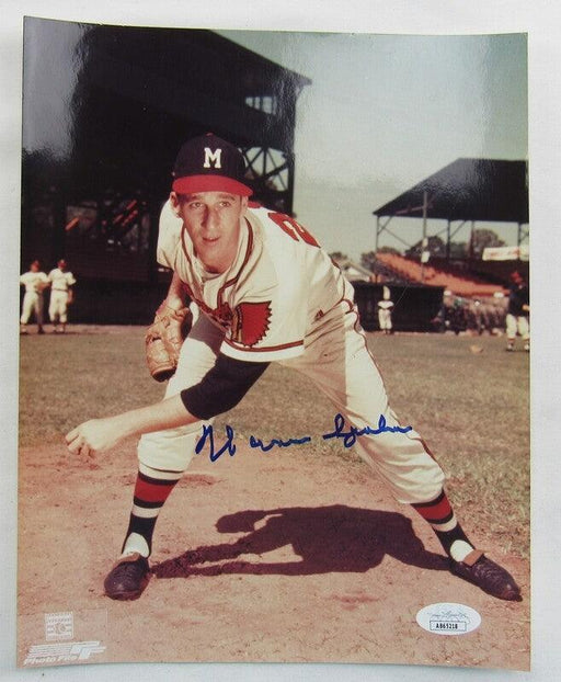 warren spahn signed 8x10 photo jsa ab65218 certificate of authenticity