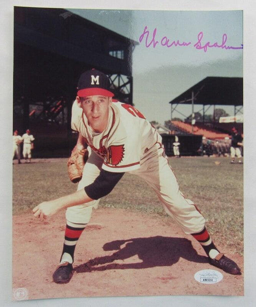 warren spahn signed 8x10 photo jsa ab65214 certificate of authenticity