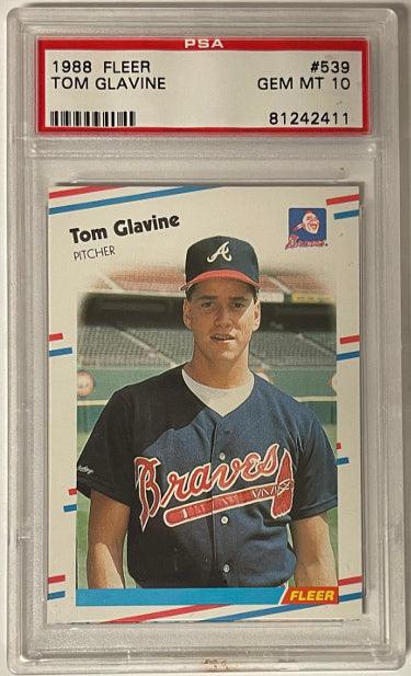 Tom Glavine 1988 Fleer Rookie Card (RC) #539- PSA Graded 10 Gem Mint ( — RSA