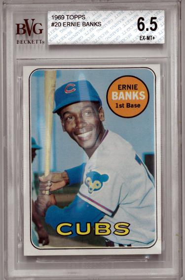 RDB Holdings & consulting CTBL-035468 No.20-BVG Ernie Banks 1969 Topps Graded 6.5 EX-MT Baseball Card - Sub Grades HOF & Chicago Cubs