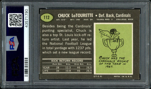 Chuck Latourette Autographed 1969 Topps Rookie Card #112 St. Louis Cardinals PSA/DNA #43571790 - RSA
