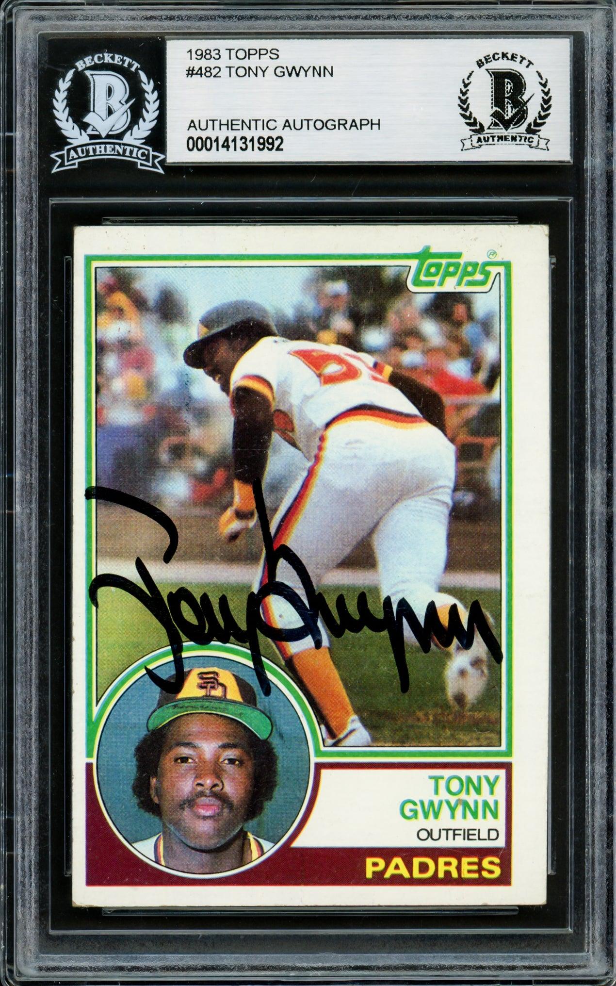 Tony Gwynn Autographed 1983 Topps Rookie Card #482 San Diego Padres Be — RSA