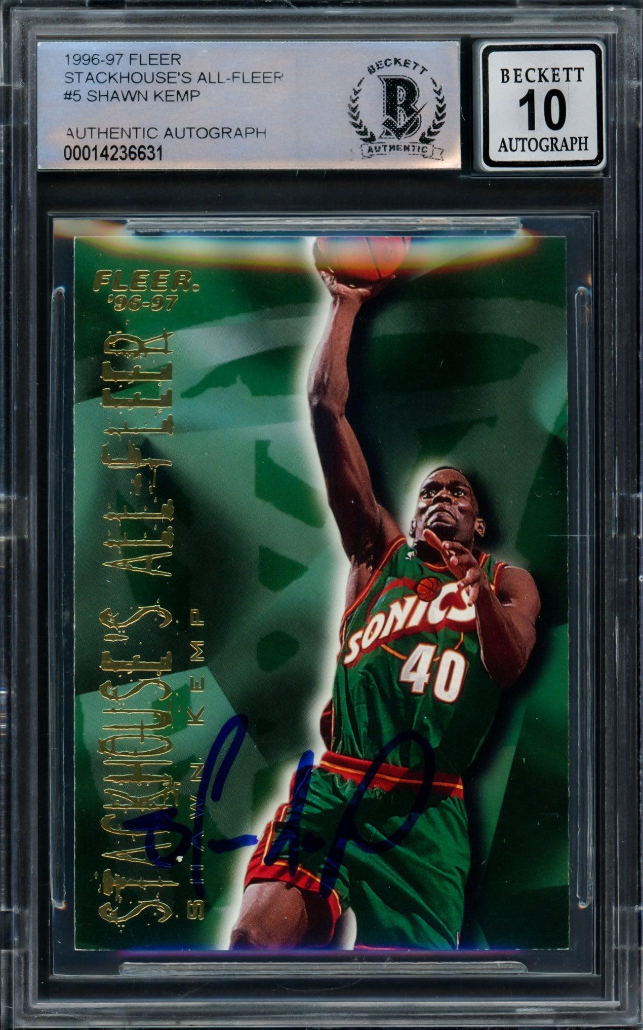 Shawn Kemp Autographed 1996 Fleer Stackhouse