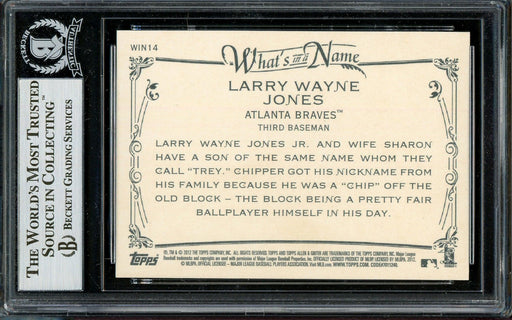 Chipper Jones Autographed 2012 Topps Allen & Ginter Card #WIN14 Atlanta Braves Beckett BAS #13020965 - RSA