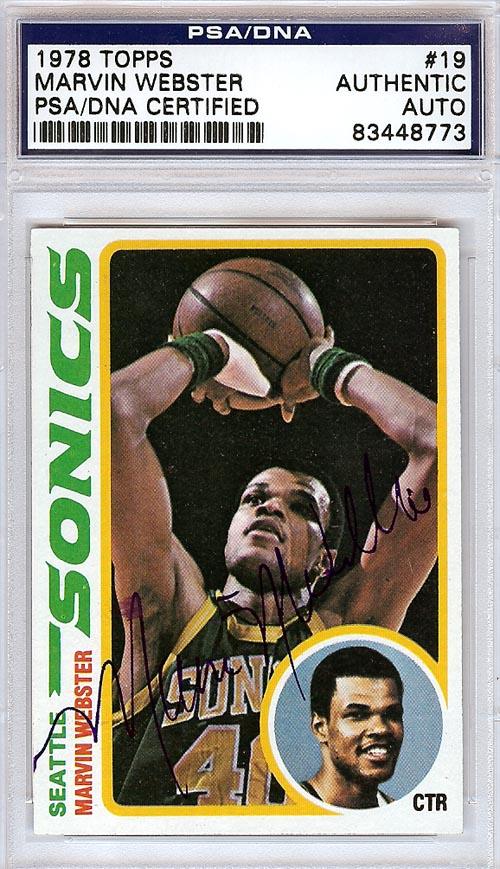 Marvin Webster Autographed 1978 Topps Card #19 Seattle Sonics PSA/DNA #83448773 - RSA