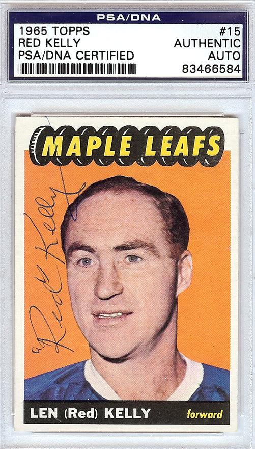 Red Kelly Autographed 1965 Topps Card #15 Toronto Maple Leafs PSA/DNA #83466584 - RSA
