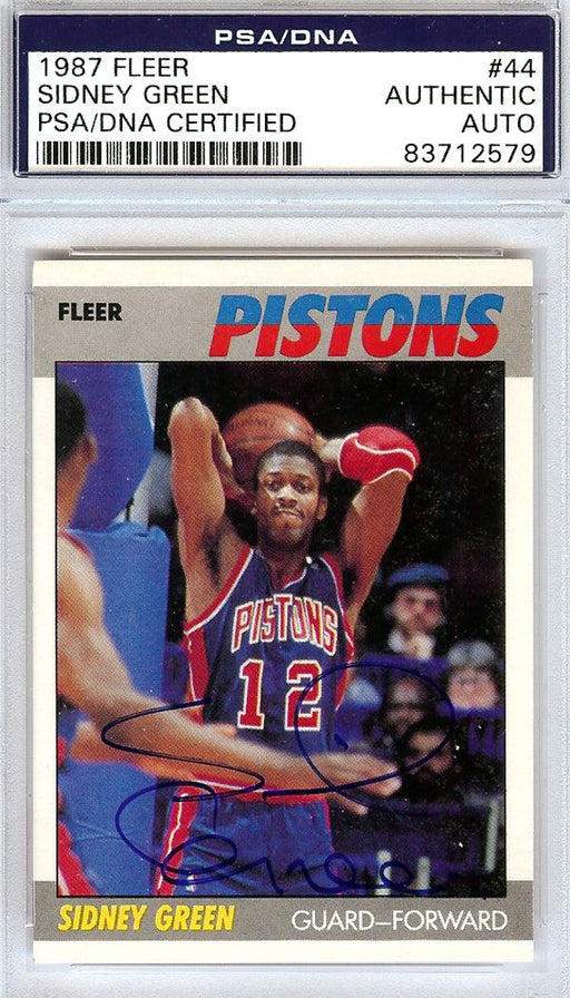 Sidney Green Autographed 1987 Fleer Card #44 Detroit Pistons PSA/DNA #83712579 - RSA