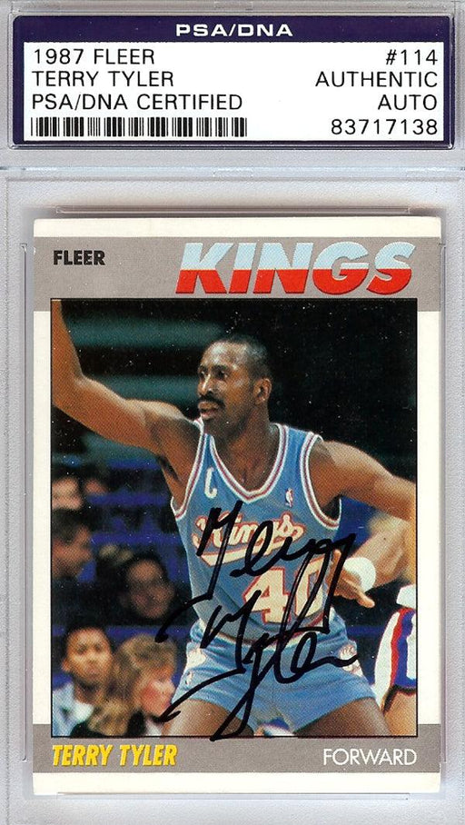 Terry Tyler Autographed 1987 Fleer Card #114 Sacramento Kings PSA/DNA #83717138 - RSA