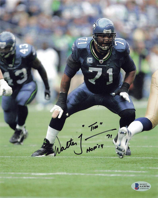walter jones signed and inscribed hof 14 top 100 8x10 photo seattle seahawks bas aa38784 certificate of authenticity