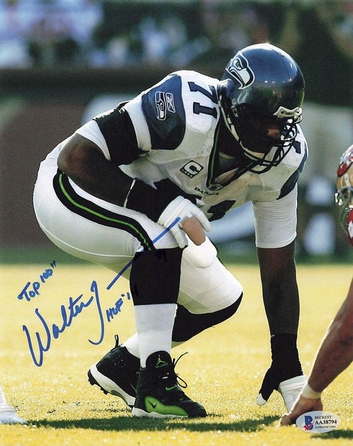 walter jones signed and inscribed hof 14 top 100 8x10 photo seattle seahawks bas aa38794 certificate of authenticity