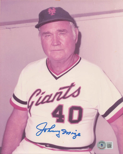 johnny mize signed 8x10 photo san francisco giants bas ac02200 certificate of authenticity